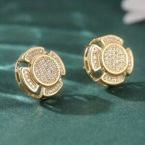 14K Gold Mens 2ct Diamond Round Stud Earrings Guys New 14 Karat Silver Jewelry